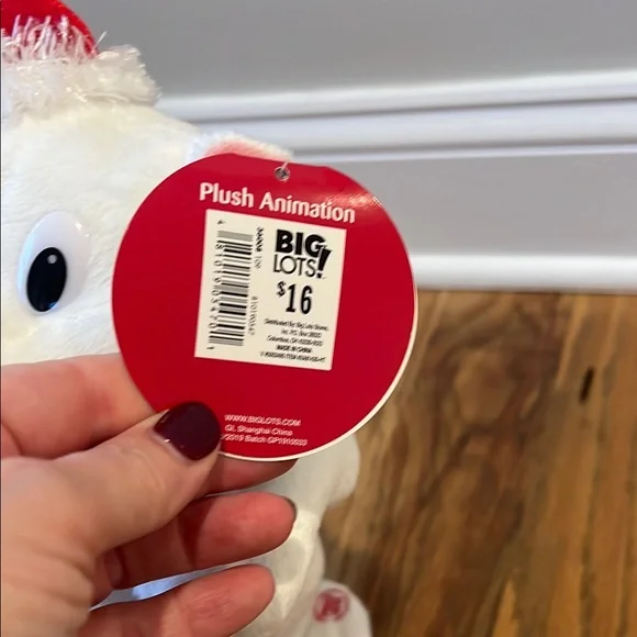 Christmas Cat Plush Toy with Santa Hat and Candy Cane - Picture 5 of 5